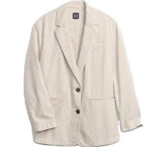 Gap Garment Dyed Twill Oversized Moonstone Beige Blazer Sz XL